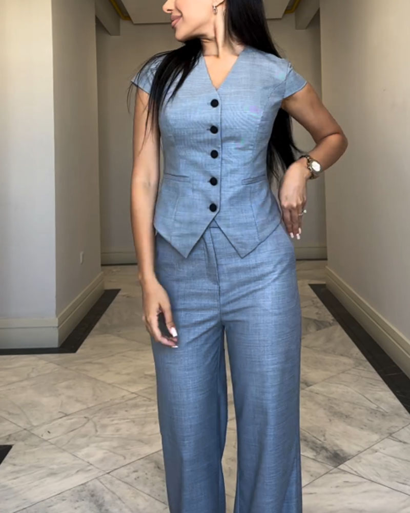 Nicole | V-neck top and matching pants