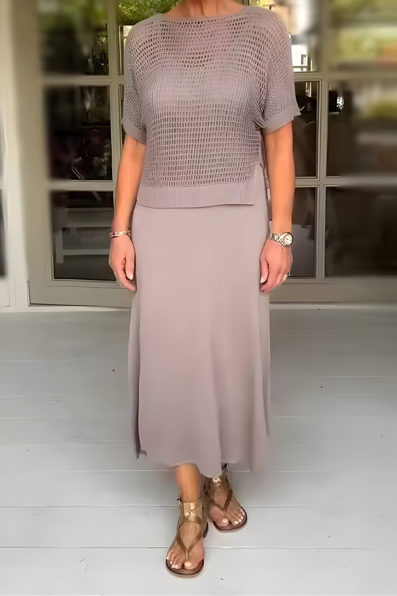 Karen | Dress with Knit Top & Flowing Skirt