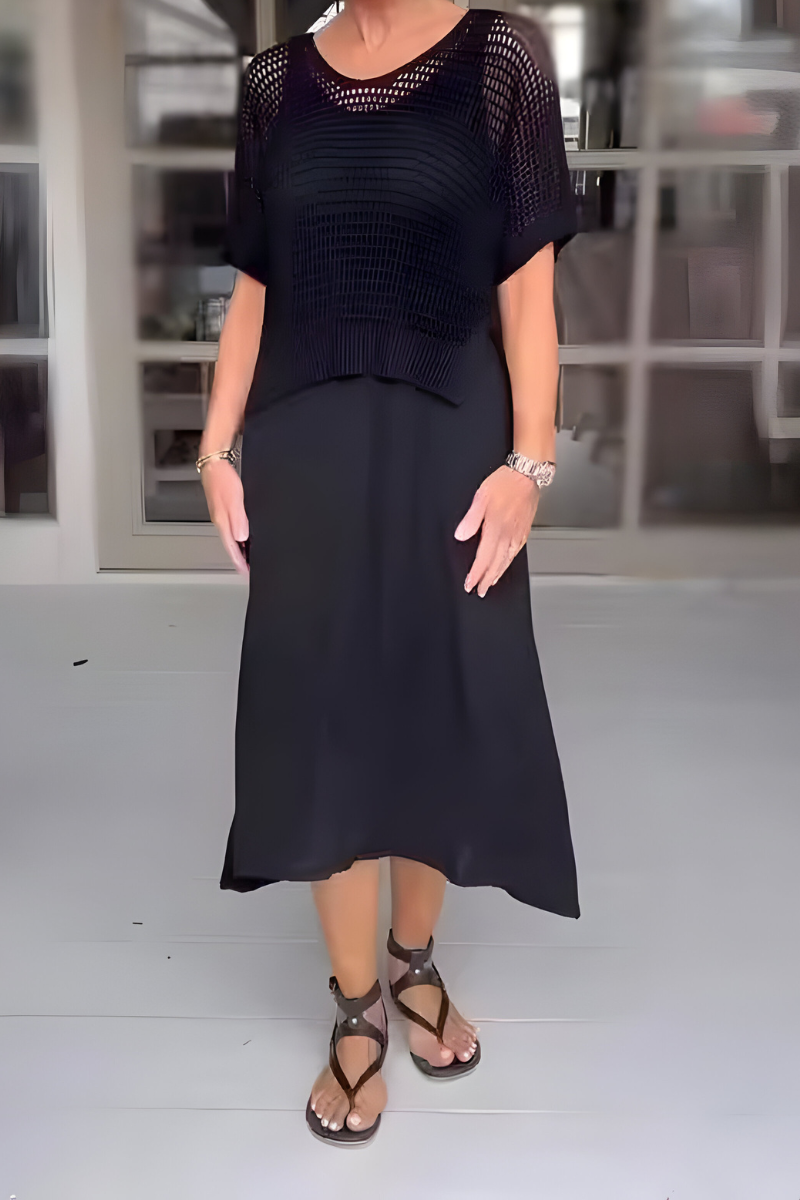 Karen | Dress with Knit Top & Flowing Skirt