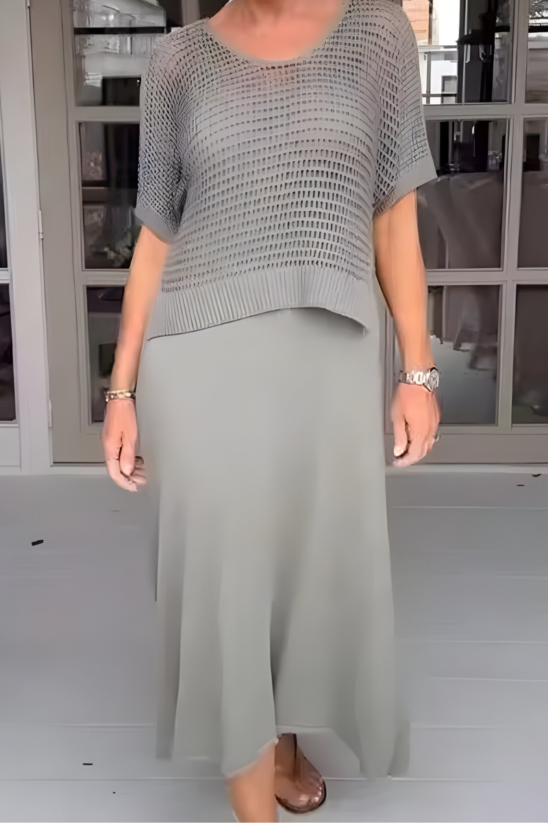 Karen | Dress with Knit Top & Flowing Skirt
