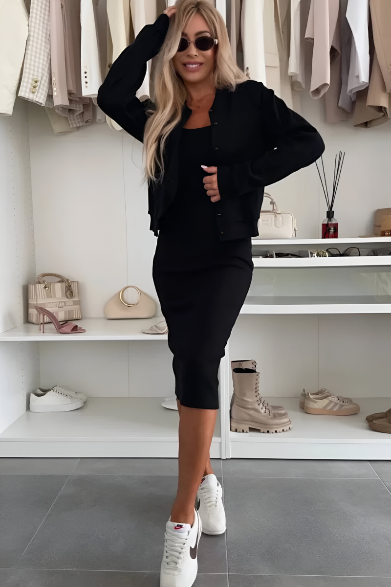 Rebecca | Comfortable Midi Dress and Cardigan