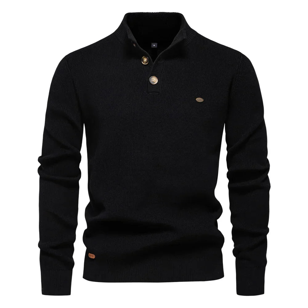 CRAWFORD DALLAS | MEN'S PULLOVER WITH BUTTON DESIGN