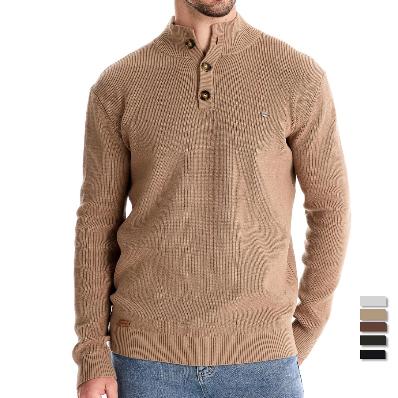 CRAWFORD DALLAS | MEN'S PULLOVER WITH BUTTON DESIGN