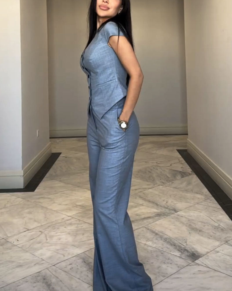 Nicole | V-neck top and matching pants