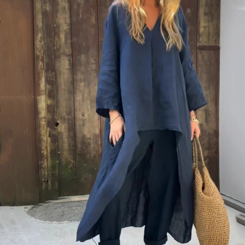 Abby | 2-Piece Set With Loose Pockets And V-Neck