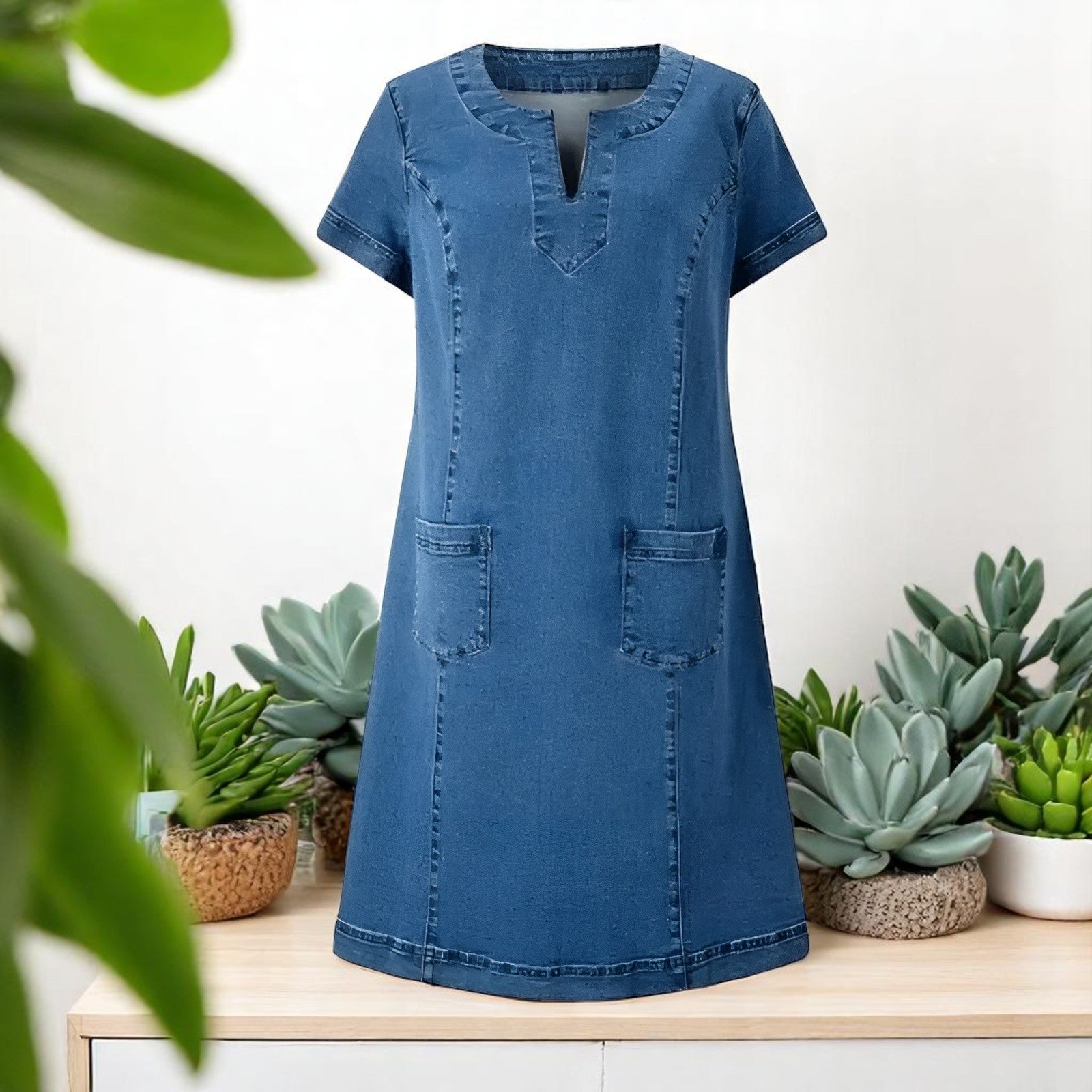Julia | Elegant Denim Dress with Pockets