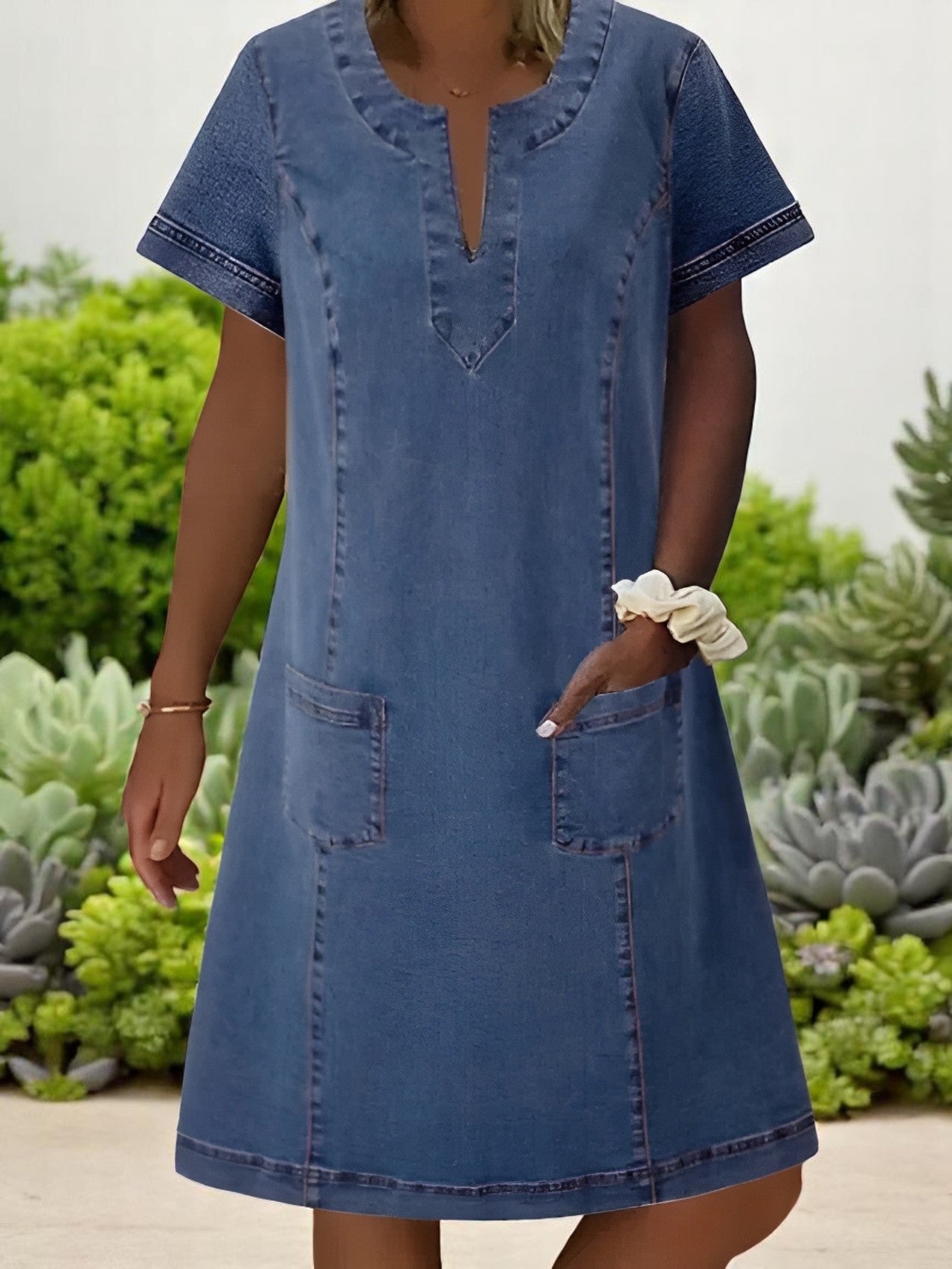 Julia | Elegant Denim Dress with Pockets
